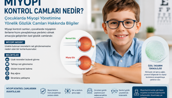 Miyopi Kontrol Camları Nedir? Çocuklarda Miyopi Yönetimine Yönelik Gözlük Camları Hakkında Bilgiler